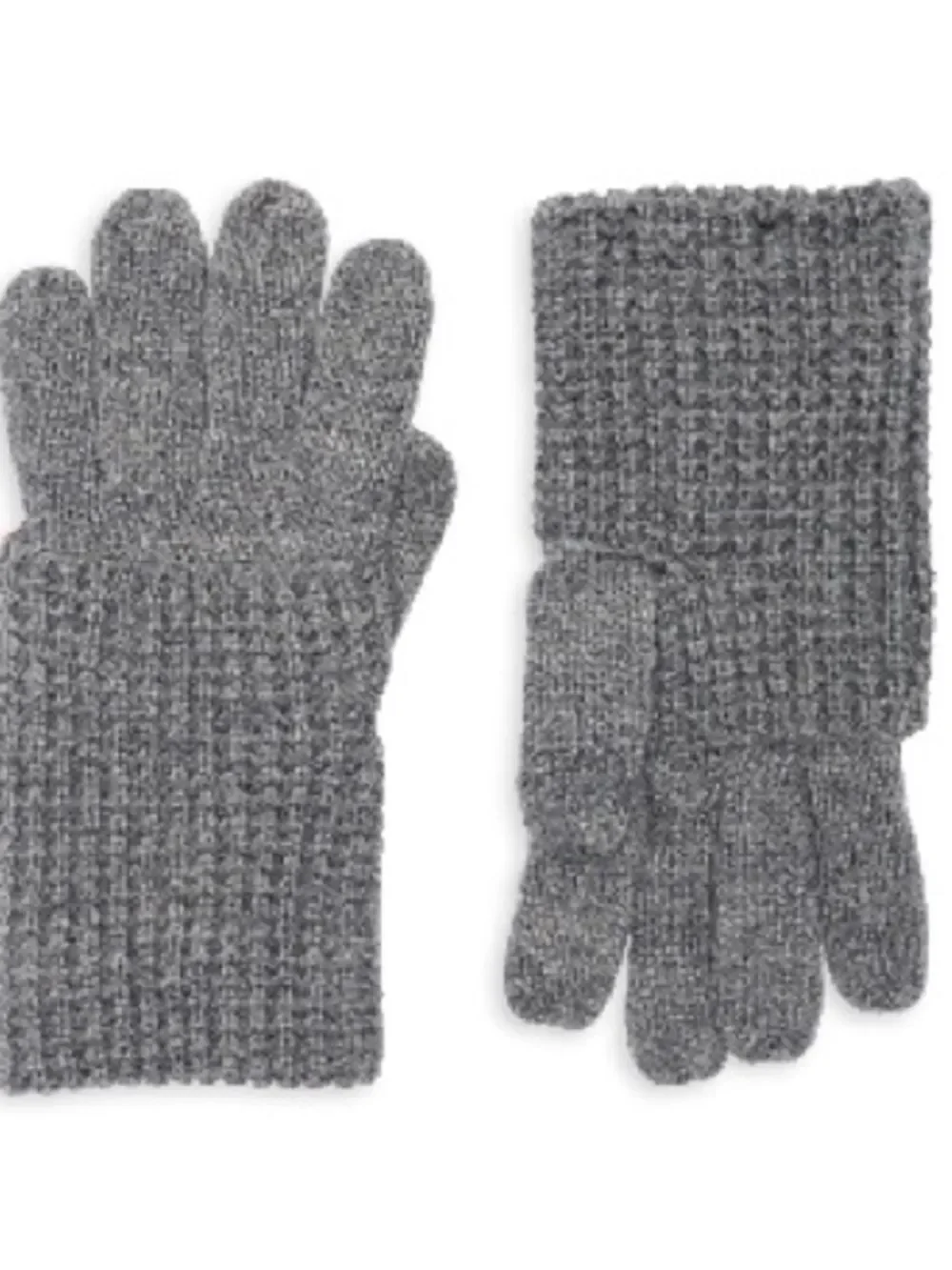 All Saints Gloves Light Grey Mixed Stitch Knit Wool Blend Outdoor Winter